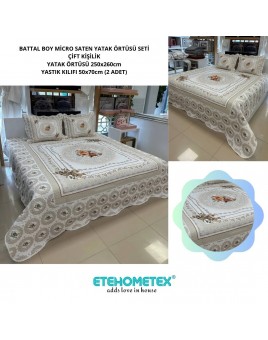 ETEHOMETEX ÇİFT KİŞİLİK KAPİTONELİ YATAK ÖRTÜSÜ SETİ ROSEMARY 8696474231896